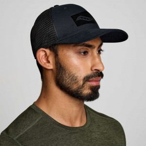 Black Saucony Adjustable Snap Back Men's Trucker Hats | EGYPT WIPVFO