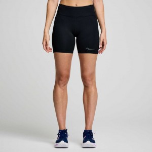 Black Saucony Fortify 6" Women's Shorts | EGYPT KOXHQZ