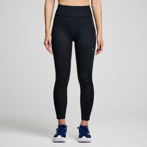 Black Saucony Fortify Crop Women's Tight | EGYPT RQPSJV