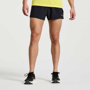 Black Saucony Outpace 2.5" Split Men's Shorts | EGYPT GMYUEA