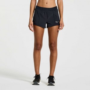 Black Saucony Outpace 3" Women's Shorts | EGYPT DSUQIN