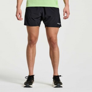 Black Saucony Outpace 5" Men's Shorts | EGYPT EJBXGQ