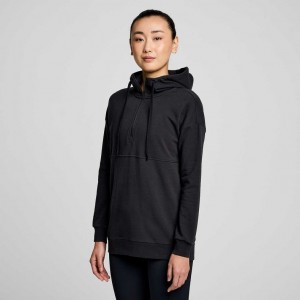 Black Saucony Recovery Zip Tunic Women's Hoodie | EGYPT ZHGAMU