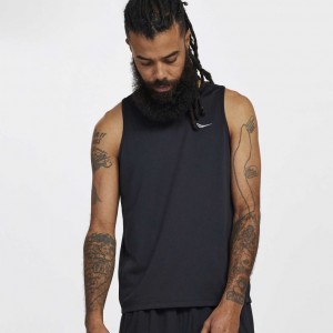 Black Saucony Stopwatch Men's Singlet | EGYPT SFILJE