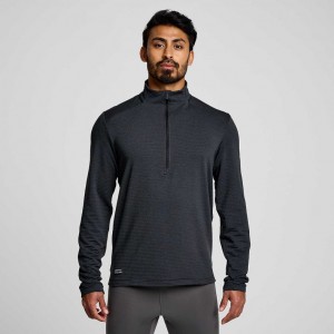 Black Saucony Triumph 3D 1/2 Zip Men's Sweatshirt | EGYPT TURDFY