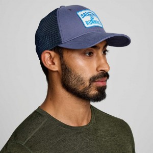 Blue Saucony Adjustable Snap Back Men's Trucker Hats | EGYPT RHXYBC