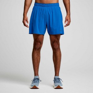 Blue Saucony Outpace 5" Men's Shorts | EGYPT CAEPUW