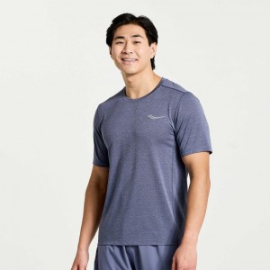 Blue Saucony Stopwatch Short Sleeve Men's T-Shirt | EGYPT DXTKZS