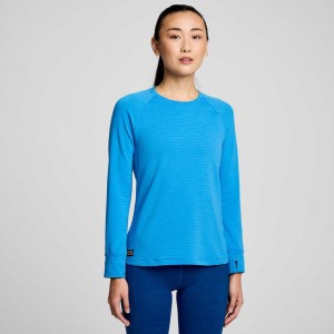 Blue Saucony Triumph 3D Crew Women's Sweatshirt | EGYPT GZSYRB