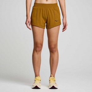 Brown Saucony Outpace 3" Women's Shorts | EGYPT YZADMS