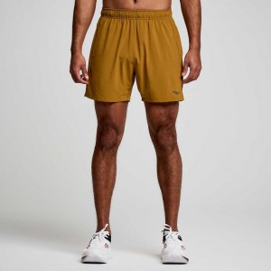 Brown Saucony Outpace 5" Men's Shorts | EGYPT PMUYXN