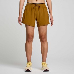 Brown Saucony Outpace 5" Women's Shorts | EGYPT VXEGSF