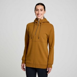 Brown Saucony Recovery Zip Tunic Women's Hoodie | EGYPT EVZXJW