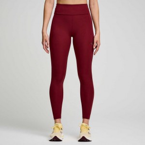 Burgundy Saucony Fortify 7/8 Women's Tight | EGYPT TNQKLC