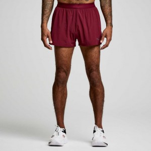 Burgundy Saucony Outpace 2.5" Split Men's Shorts | EGYPT EFXWAD