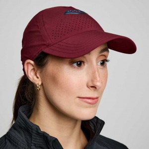 Burgundy Saucony Outpace Petite Women's Hat | EGYPT PRDJAT