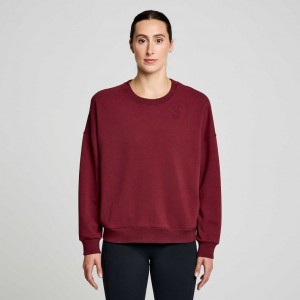 Burgundy Saucony Recovery Crew Women's Sweatshirt | EGYPT GQMRCY