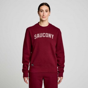 Burgundy Saucony Recovery Crew Women's Sweatshirt | EGYPT TESIVF