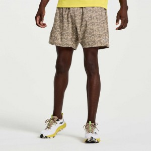 Camo Saucony Outpace 5" Men's Shorts | EGYPT GDPQZU