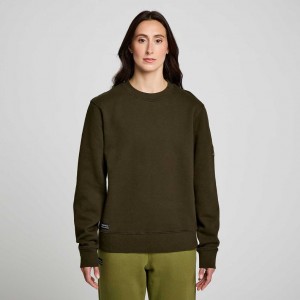 Dark Green Saucony Recovery Crew Women's Sweatshirt | EGYPT XWGNOQ