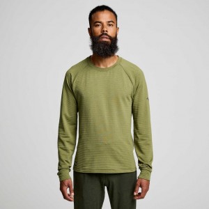 Green Saucony Triumph 3D Crew Men's Sweatshirt | EGYPT SFXJQH