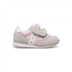 Grey / Pink Saucony Baby Jazz Hook & Loop Little Kids' Sneakers | EGYPT IWDLPT