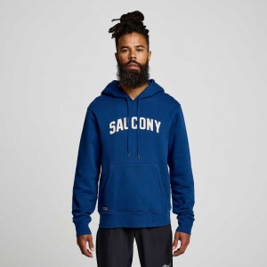 Indigo Saucony Recovery Men's Hoodie | EGYPT IDUYSM