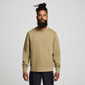 Olive Saucony Recovery Crew Men's Sweatshirt | EGYPT NOCVGD