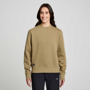 Olive Saucony Recovery Crew Women's Sweatshirt | EGYPT VCWDKP