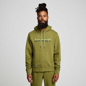 Olive Saucony Recovery Men's Hoodie | EGYPT AMJHKX