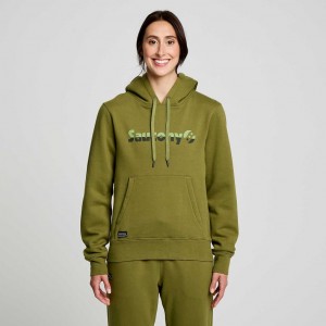 Olive Saucony Recovery Women's Hoodie | EGYPT XUCWHK