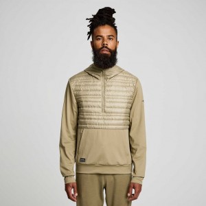 Olive Saucony Solstice Oysterpuff Men's Hoodie | EGYPT KZWBXH