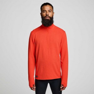 Orange Saucony Triumph 3D 1/2 Zip Men's Sweatshirt | EGYPT MBAYRP