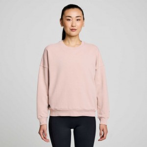 Pink Saucony Recovery Crew Women's Sweatshirt | EGYPT UOEJBR