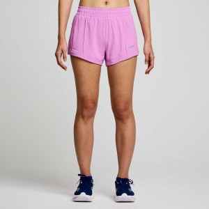 Purple Saucony Outpace 3" Women's Shorts | EGYPT XYAEJK