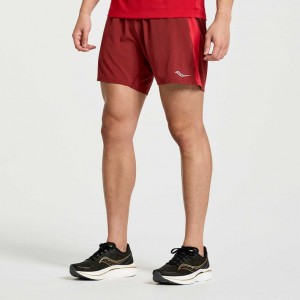 Red Saucony Outpace 5" Men's Shorts | EGYPT TKFPGB