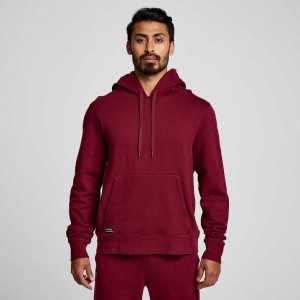 Red Saucony Recovery Men's Hoodie | EGYPT LDFRGJ