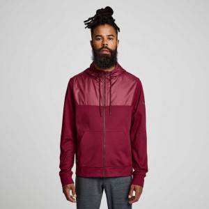 Red Saucony Solstice Zip Men's Hoodie | EGYPT MCHKRA