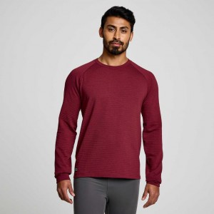 Red Saucony Triumph 3D Crew Men's Sweatshirt | EGYPT LPNAQE