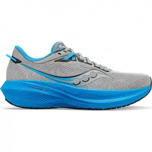 Silver / Blue Saucony Triumph 21 Men's Running Shoes | EGYPT ZXILAS