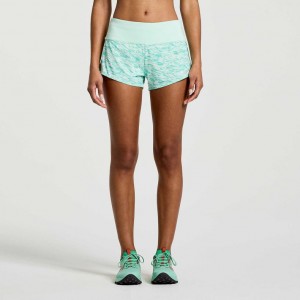 Turquoise Saucony Outpace 2.5" Split Women's Shorts | EGYPT WBFJGY