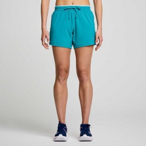 Turquoise Saucony Outpace 5" Women's Shorts | EGYPT CFVZWY