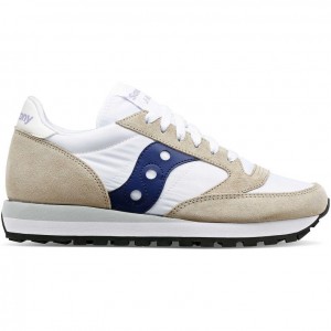 White / Beige / Navy Saucony Jazz Original Women's Sneakers | EGYPT BEQTNF