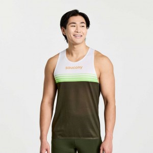 White / Black Saucony Elite Men's Singlet | EGYPT YVXCPU