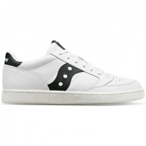 White / Black Saucony Jazz Court PU Men's Sneakers | EGYPT EVTMFC