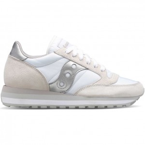 White / Silver Saucony Jazz Triple Women's Sneakers | EGYPT CTWGES