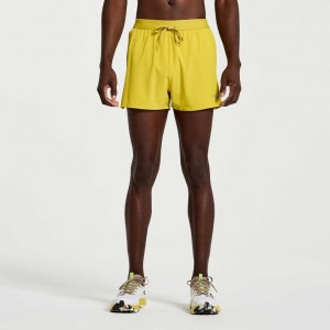 Yellow Saucony Outpace 3" Men's Shorts | EGYPT QJTAXC