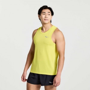 Yellow Saucony Stopwatch Men's Singlet | EGYPT WUTVGZ