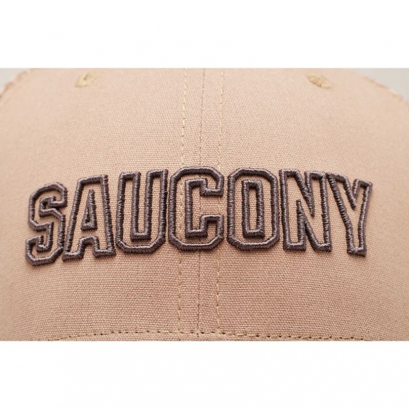 Beige Saucony Adjustable Snap Back Men's Trucker Hats | EGYPT ORHDIU