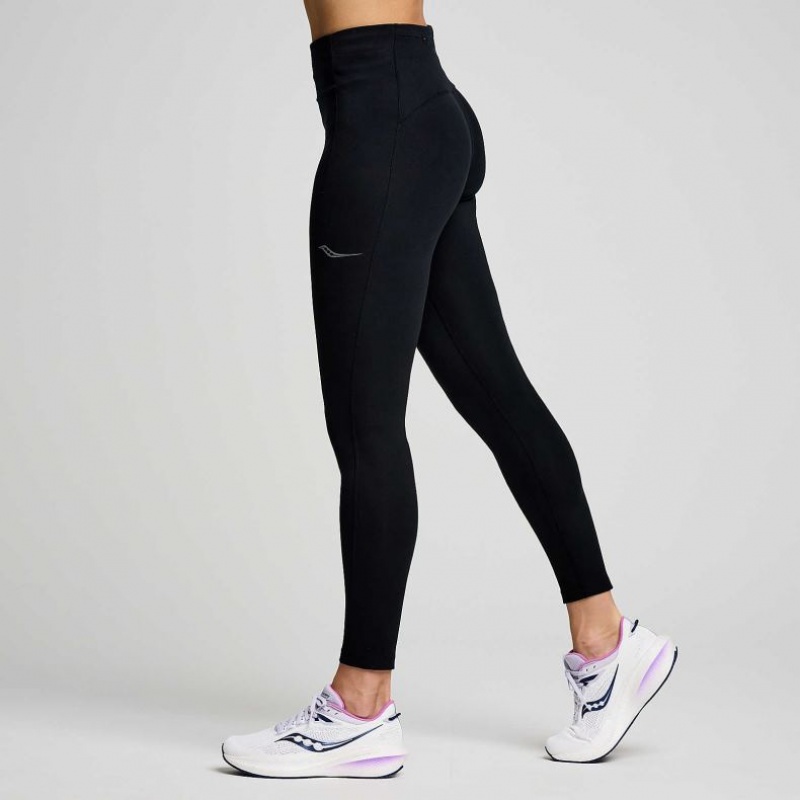 Black Saucony Fortify 7/8 Women's Tight | EGYPT NVYJFD